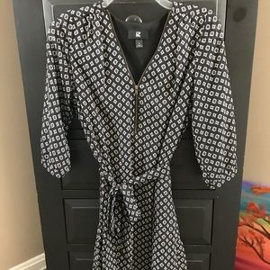 BLACK ZIPPER FRONT DRESS